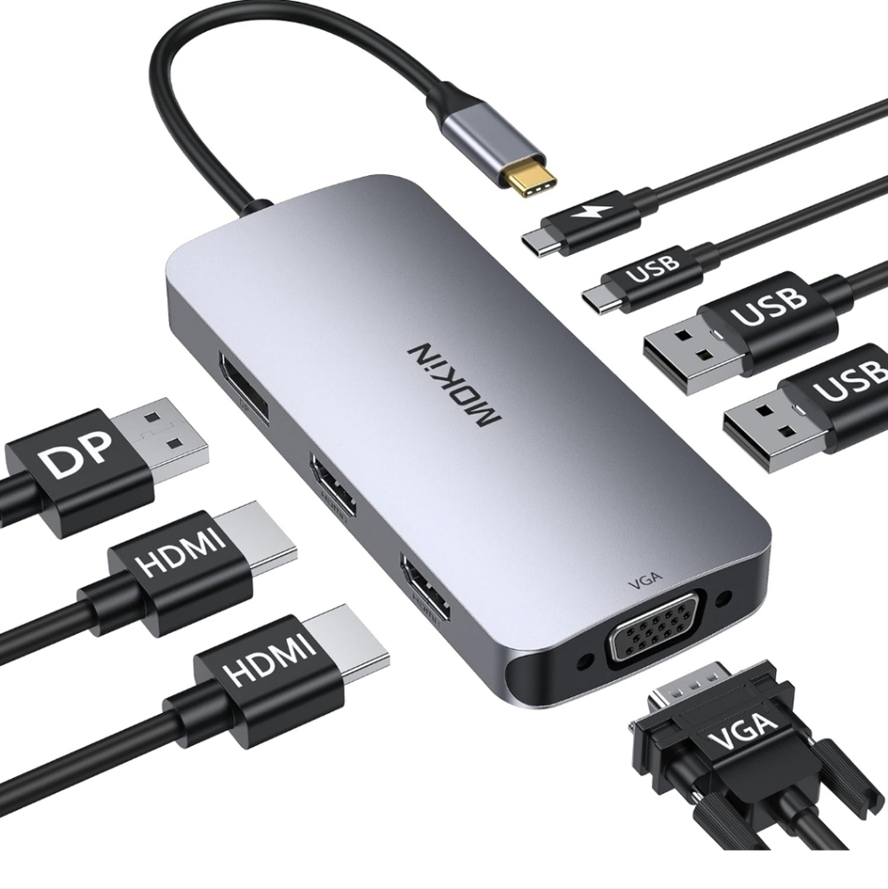 8 in 1 USB C docking station